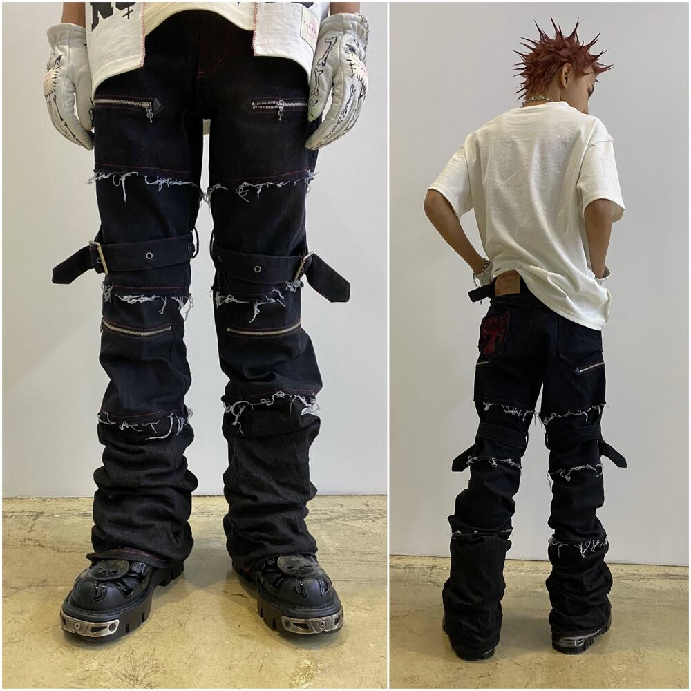 Skoot Dream Walker Pant jean in black Cinch and zippers Small